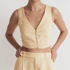 Madewell Linen Cropped Vest - NWT
